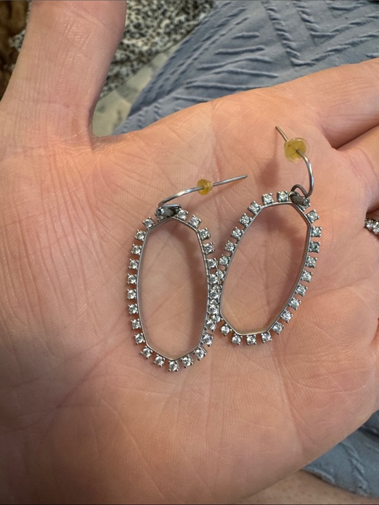 Kendra Scott Jewelry - Kendra Scott Silver Oval Crystal Drop Earrings